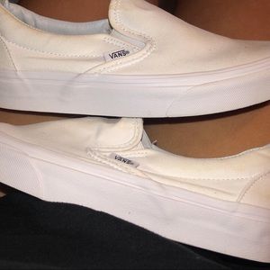 White Slide on vans